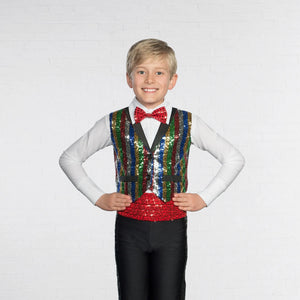 1st Position - Sequin Multi Stripe Waistcoat - Hire Costume