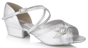 Freed Of London - Lucy Low Heel 1" Silver Sparkle Ballroom Shoe