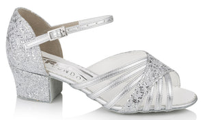 Freed Of London - Sparkle Silver Sequin Cuban Heel Ballroom Shoe