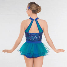 1st Position - High Neck Glitz Unitard With Ruffled Net Skirt - Hire Costume