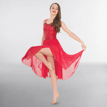 1st Position - Long Sequin Red Lyrical Dress - Hire Costume