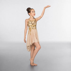 1st Position - Wrap Around Sequin Gold Lyrical Dress - Hire Costume